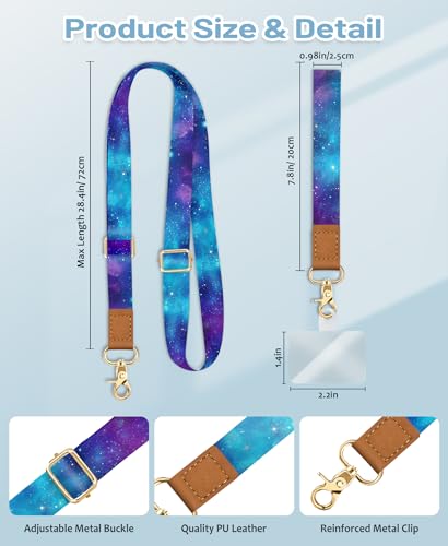 Image of Yonlevres Phone Lanyard Crossbody Strap Wrist Neck Adjustable Women Starry | Cell Phone Lanyard for Travel Cruise Daily, Hands-free, Fit Keys ID Badge, for Full-coverage Phone Case, Accessories, Gifts
