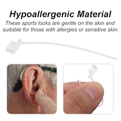 4 Pack Hearing Aid Sport Lock for Oticon 85db, Secure Fit Hearing Aid Retention Tail Ear Grips Clips for Brisk Walking Running High-Intensity Exercise Accessories Supplies Parts