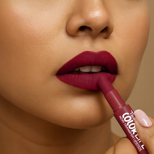 Image of TEEN.TEEN Color Life Nontransfer Crayon Lipstick | Matte Finish with Built-in Primer | Waterproof & Long Lasting Lip Color | Smudge-Proof, Fade-Resistant Formula | Ruby-Red, 2gm