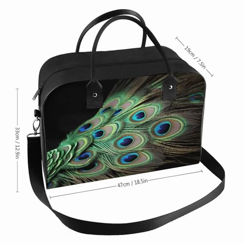 Bolso para portátil con diseño pluma de pavo real verde miniatura 3