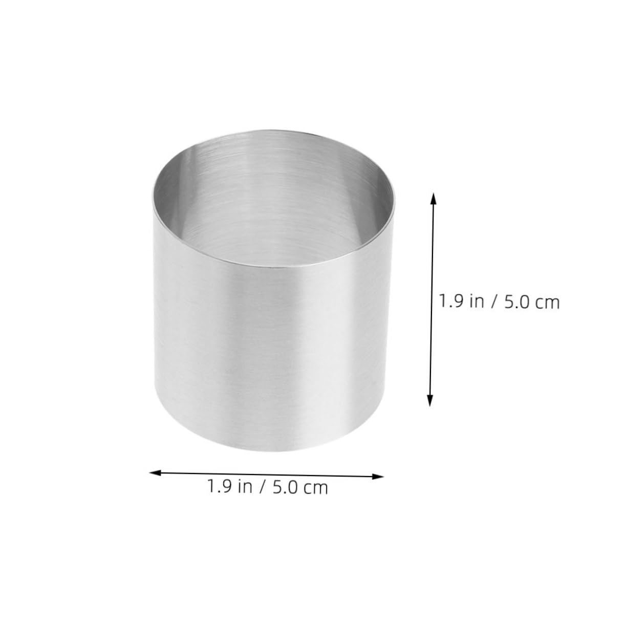 Molde de Repostería Redondo de Acero Inoxidable 8 Piezas 5x5cm Bordes Lisos para Hornear Tartas Mousse y Postres en Cocina y Panadería