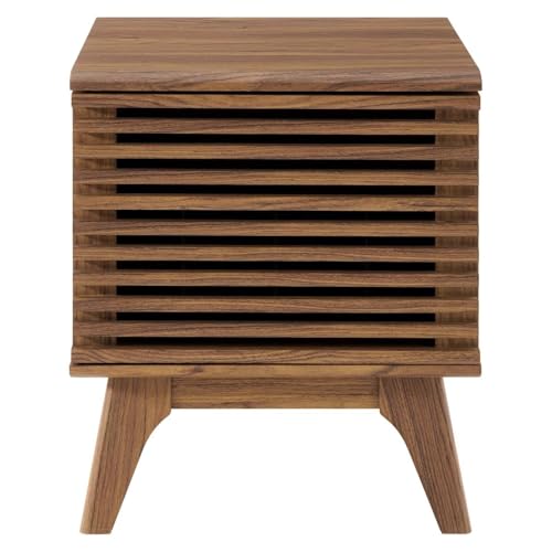 Modway Render Mid-Century Modern 19" Vinyl Record Display Stand in Walnut, 19 Inch by Modway - Used condition - Image 2