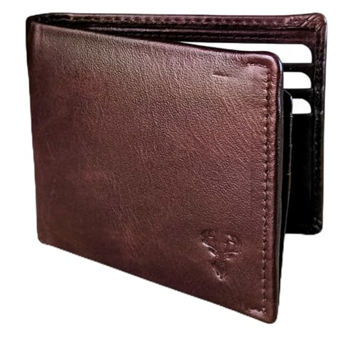 men's Wallet, Full Grain oil tan leather wallet, bifold slim Elgant RFID Protected, Multiple 12 Card Holder Mens wallet (Coffee Brown)