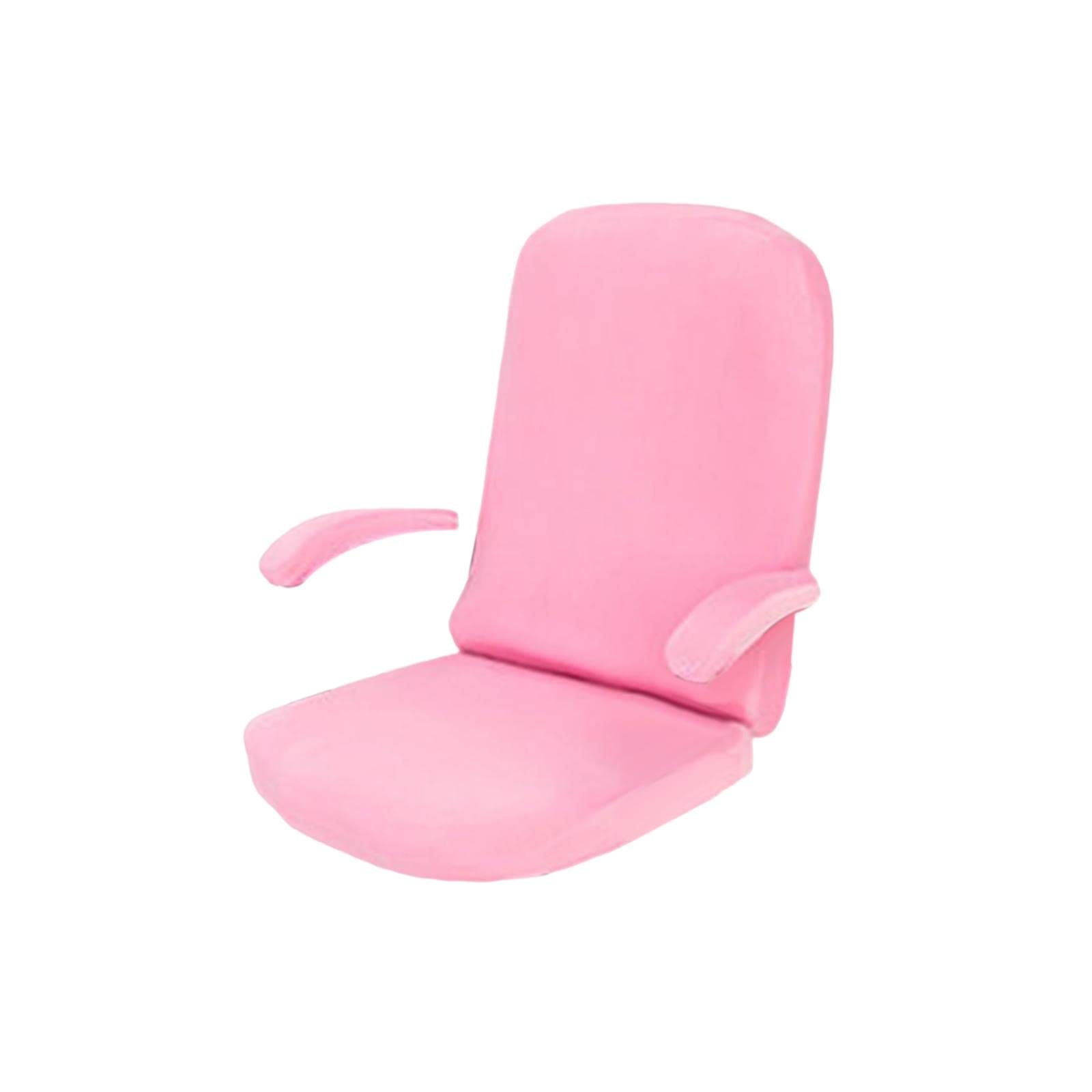 Funda Silla Oficina Giratoria Stretch Poliéster Removible Protector con Brazo Fácil de Instalar Adecuada para Hogar Oficina, Rosado