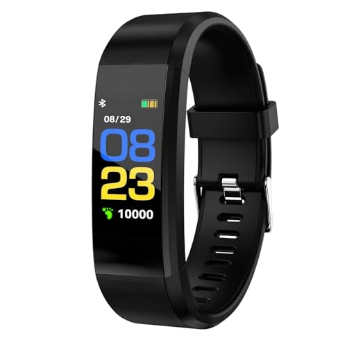 GBULTR Fitness Tracker Smart Watch with Heart Rate,Activity Tracker with Sleep Monitor, Step & Calorie Counter, Pedometer, Blood Oxygen, IP67 Waterproof, 14 Sports Modes for Kids, Women & Men,Black