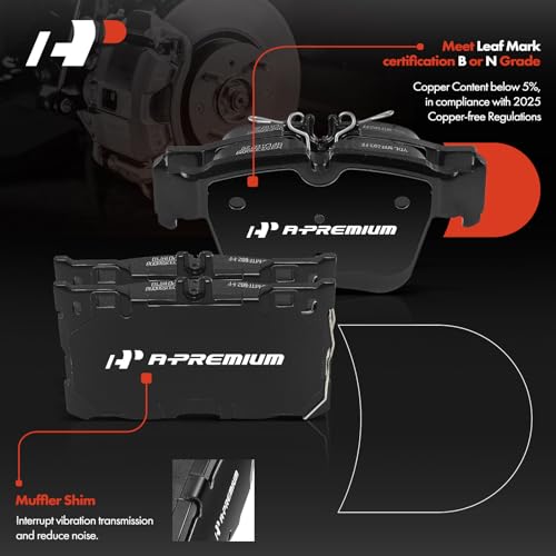 A-Premium Front and Rear Ceramic Brake Pads Set Compatible with Mercedes-Benz Models - C43 AMG 2020-2021, GLC300 2018-2021, GLC350e 2018-2020, GLC43 AMG 2020-2021, 8-Pack by A-Premium - Used condition - Image 2
