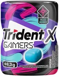 Chiclete Trident X-Gamers Acid Berry sem açúcar 48,3g