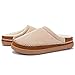 Josaywin Winter Herren Pantoffeln Hausschuhe Memory Foam Hausschuhe Rutschfeste mit Wärme Plüsch für Innen und Außen Braun 4344 EU