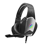 Veemoon ゲーミングヘッドセット 低音強化ヘッドフォン マイク付き イヤーパッド採用 ゲーム用pcオーバーイヤー