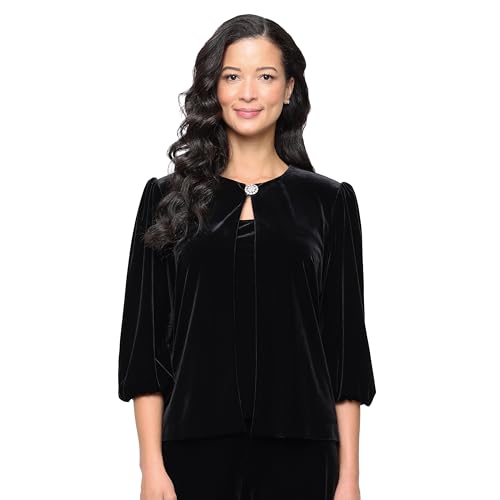 Alex Evenings Women's Jacket and Scoop Tank Top Velvet Twinset
