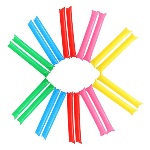 Hemoton 20Pcs Inflatable Cheer Sticks for Parties and Events Noisemakers for Sporting Activities Self Sealing Sticks for Cheerleading and Celebrations