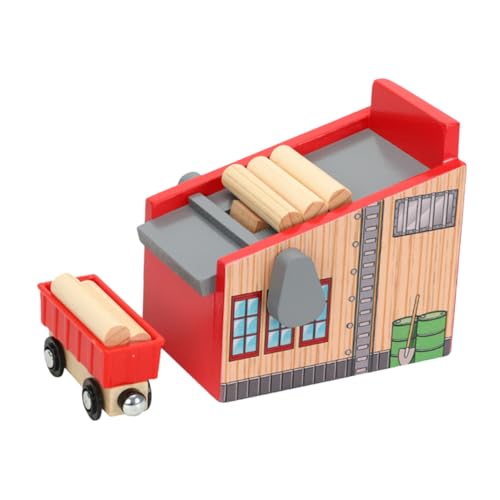 Abaodam Kit Trenino in Legno Blocchi Da Campo Di Disboscamento, Giocattolo Fai Da Te Per Bambini, Set Creativo Per Sviluppo Motorio e Coordinazione, Regalo Natale Educativo
