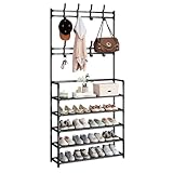 Banco zapatero organizador de bambú con 3 niveles baja a un excelente precio + 3 meses sin intereses SELECTSHOP Zapatera Y Perchero Multifuncional Organizador De Calzado con Perchero Incorporado Diseño 2 En 1 De 5 Niveles...