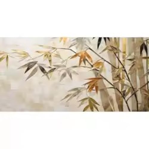 Affiches murales simples bambou doré impression textile moderne luxe