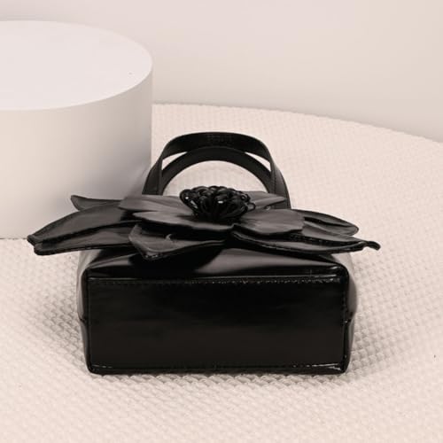 Image of Mini Flower Evening Purse Floral Clutch Purses for Women PU Leather Evening Handbag with Chain Wedding Party Prom