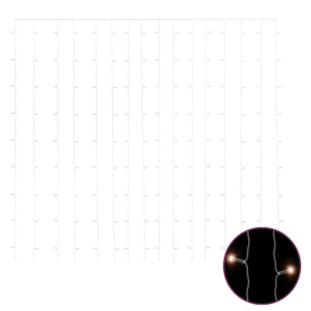Ghirlanda luminosa a LED 3 x 3 m, 300 LED, luce bianca calda, 8 funzioni
