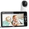 GHB Babyphone Cémera 7" 1080P Caméra Bebe Surveillance 350° Rotation Écran IPS HD Mode VOX 168H Autonomie de la Batterie Audio Bidirectionnel Alerte de Température 8 Berceuses