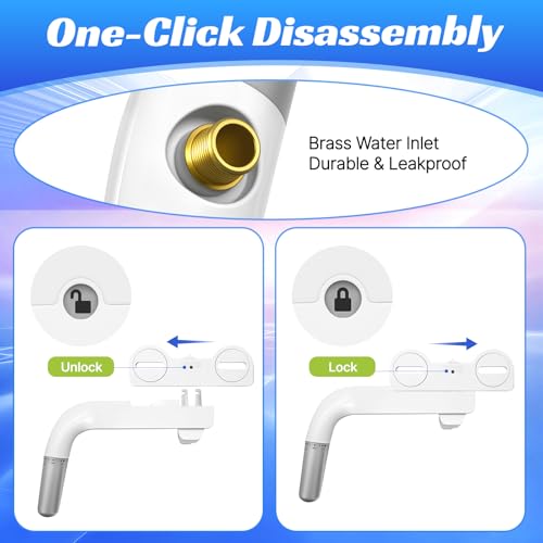 Bidet Attachment for Toilet,Ultra Thin Dual Nozzles,Cold Water Knob Control - image 4