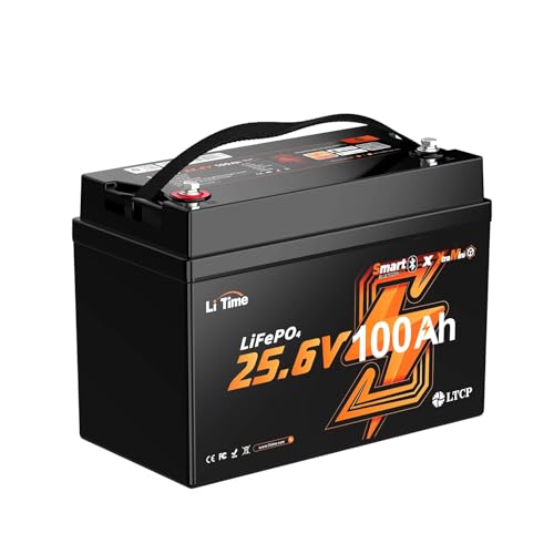 Image of LiTime 24V 100Ah Mini LiFePO4 Lithium Battery, Group 31+, 6000+ Deep Cycles, Bluetooth 5.0, Low-temp Cutoff Protection for Off-Grid RVs, Marine Trolling Motors, Home Energy Storage