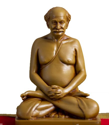 Sri Sri Lahiri Mahashaya Idol, Solid Fibre, for Sadhana, Yoga Practice, Home Decor, Pooja Room, Temple & House Warming Gift, 3.15inch x 2.56inch x 4.53inch by 6 Elements