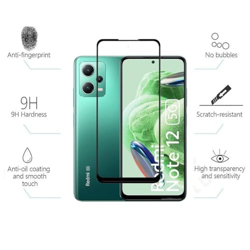 Image of DD SON Premium HD+ Tempered Glass Screen Protector Guard Compatible For Redmi Note 12 5G, Redmi Note 12 4G, Redmi Note 12R Pro, XM Poco X5 (2023) Edge to Edge Coverage With Easy installation kit for Smartphone
