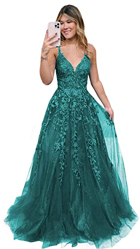 Robe de soirée longue en tulle col V : affinez votre silhouette en paon 38