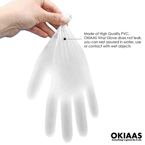 OKIAAS Disposable Gloves M| Latex-Free Clear Vinyl Gloves for Household, Food Handling, Lab Work and More| Medium,100… - Image 4