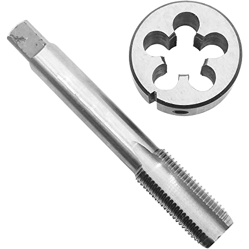 HUAZHICHUN 1PC 15/16-12UN Tap + 1PC 15/16-12UN Die, HSS Tap and Die Set Right Hand Tap