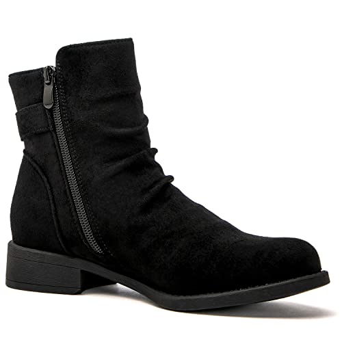GLOBALWIN Women's Ankle Boots Black Comfortable Fashion Booties For Women Low Heel Size 11M — view 4