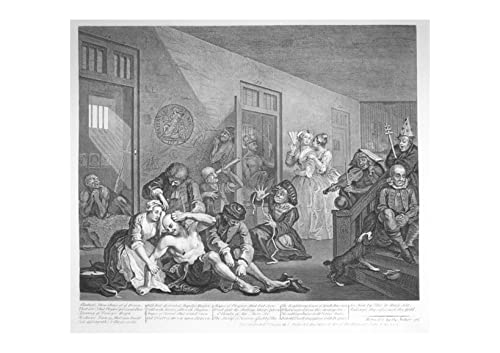 Affiche encadrée William Hogarth The Rake's Progress de Spiffing Prints, poster mat taille M