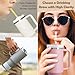 Haundry 12inch Reusable Straws for Stanley/Yeti 30oz-40oz Cup Tumbler, 4-Pack Long Plastic Straws with Cleaning Brush, Clear Bend Replacement Straw for Drinking Smoothie, Milkshake | Food Grade Tritan