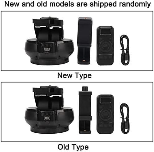 Tripod Head, Tripod Ball Head 360 Degree Rotating Panoramic, Motorized Panoramic Head with 2.4G Remote Control and Cell Phone Clip, Monopod, Slider, DSLR Camera, Camcorder
