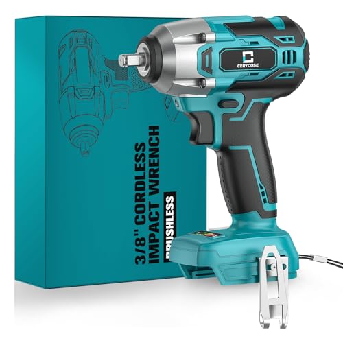 Cordless Impact Wrench for Makita Battery: 250FT-LBS 3/8 inch Impact Gun Brushless Electric Includes LED Work Light - 2400RPM Impact Driver Wrench - Bare Tool Only