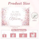 Two Little Babies in Bloom Backdrop Pink Floral Theme Twins in Bloom Backdrop Banner Watercolor Flowers Photography Background for Twin Girls Baby Shower Supplies 5x3ft