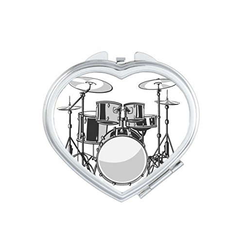 Miroir portable mignon cosmétique cœur et instruments de musique multicolor - 2