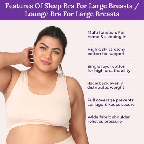 Image of Adira | Plus Size Sleeping Bra for Women | Plus Size Bra | Slip On Bras to Wear at Home | Comfortable Bra | Wirefree & High Coverage | Sleep Support | Avoids Stretch Marks | Pack of 2