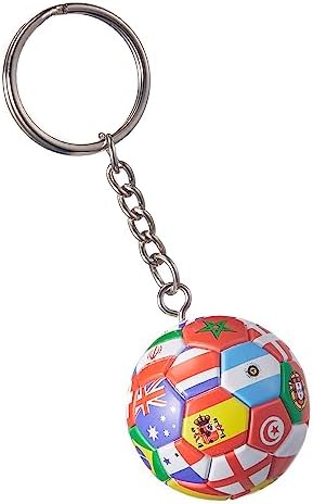 KCKEYS Football Keychain, World cup Soccer Backpack pendant, Phone Bag Charm Key Ring, Ball Key Chain Sports for Boys School Carnival Reward, Party Bag Gift Fillers