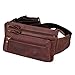 ROYALZ 'Vegas' Bauchtasche Leder Flach Herren Damen Flache Gürteltasche Vintage 5 Fächer Retro Hüfttasche Brusttasche, Farbe:Ohio Braun