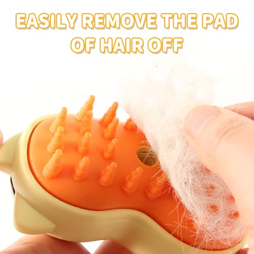 Image of Rechargeable 3in1 Self-Cleaning Cat & Dog Deshedding Brush with 2 Gears for Long & Short Hair - Yellow