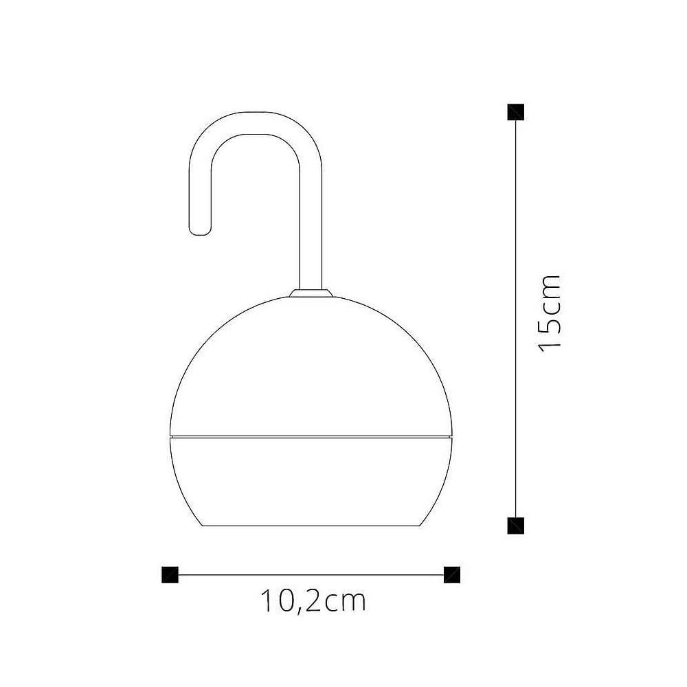 Sobremesa KIKA con cargador y cable USB IP54 1x2W LED 180lm Al.15xD.10,2cm Negro