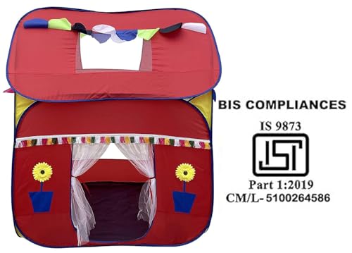 Image of Homecute Foldable Pop Up Hut Type Kids Toys Jumbo Size Play Tent House for Boys and Girls (Big Size Red)