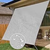 XiaZ 雨よけ 日除けシェード オーニング ベランダ 目隠し撥水 シェード 防水サンシェード 紫外線UVカット 400Dポリエステル 強度UP 2層撥水PU塗装 接合部水漏れ防止加工 クールシェード 庭用タープ 遮熱 断熱 屋外・庭先・ベランダ用 ・廊下・庭下・デッキ ・プール ・ パーゴラ・ カーポート・ キャンプ ・野外活動 簡単設置 固定ロープ 付属 (ライトグレー, 2×3Ｍ)