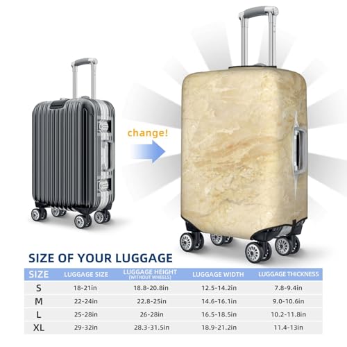 Decorator Beige Granite Stone Look Light Luggage Cover, Protective Washable Suitcase Cover - Travel High Elastic Fibers Suitcase Protector Fits Medium3