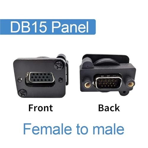 Conector VGA de 3 15 pines para montaje en panel hembra a macho B 2