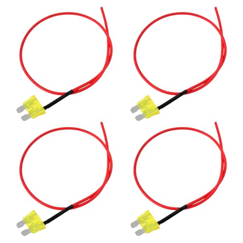 EMSea 4 Pezzi Fusibile Plug-in Standard/ATC 20 A Con Presa Cavo Lunghezza Della Linea Di 40 Cm Fusibile ATC Auto Scatola Dei Fusibili Veicoli Sistemi Elettrici Per Auto Rosso E Giallo