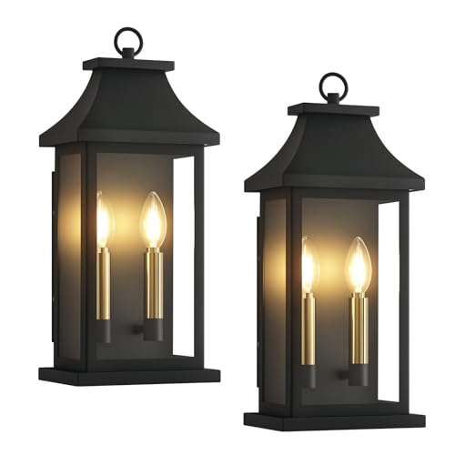 Image of 18'' Outdoor Wall Lights, 2 Pack Large Black Exterior Lighting Fixtures
