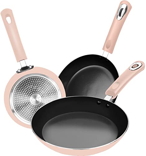 Utopia Kitchen Juego de sartenes antiadherentes – 3 piezas de fondo de inducción – 8...