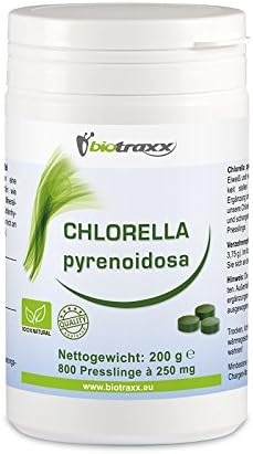 BiotraxxChlorella Tablets 200g | 800 tabs | Highest Purity and Quality | Made in Germany