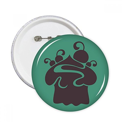Broches rondes Black Cherry Ice Cream en lot de 5 pour la décoration de vos vêtements