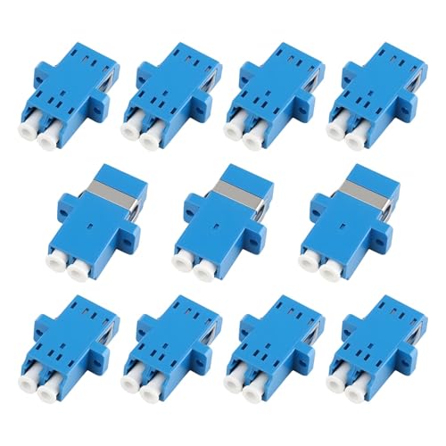 JiaHeHe LC-LC Conector de fibra óptica, adaptador dúplex de fibra óptica monomodo para red, 10 unidades UPC acoplador, caja de extensión para FTTH